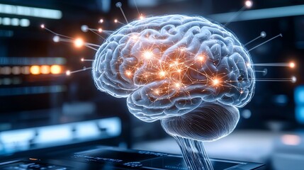 Aufkleber - Active Human Brain Neural Network Insights into Cognitive Functioning in a Technological Environment