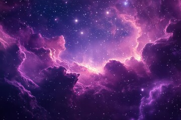 Wall Mural - a luminous celestial dreamscape with swirling nebulae in soft pinks and purples, stars glistening like diamonds against the cosmic backdrop, perfect for fantasy themes