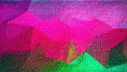 Poster - abstract geometric polygonal pattern with vivid pink, magenta, and green hues, textured digital artwork for background and design

