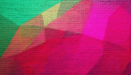 Poster - abstract geometric polygonal pattern with vivid pink, magenta, and green hues, textured digital artwork for background and design

