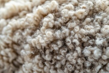Poster - An intricate macro shot of natural sheep wool, highlighting its unique texture and warm tones, ideal for representing comfort, organic materials, and textile design.