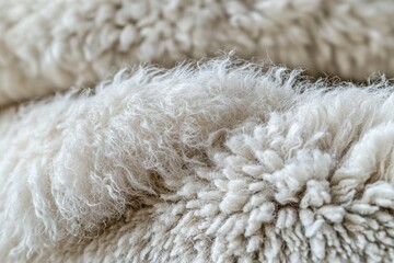 Poster - A close-up of a luxuriously soft, fluffy white fleece blanket, highlighting the intricate texture and inviting warmth for a cozy and comforting experience.