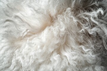 Poster - Close up shot of white, fluffy texture, showcasing soft delicate fibers creating a warm, inviting abstract background perfect for various design applications.