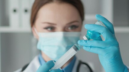 Poster - The research team in the lab is focused on researching new drugs and treatments, researching the coronavirus and developing strategies for its diagnosis and treatment to combat the pandemic.