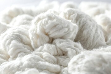 Poster - A detailed close-up of pure white cotton, showcasing its soft, fluffy texture and delicate fibers, creating a sense of comfort, cleanliness and natural beauty in the image.