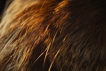 Poster - Intricate close-up of textured fur, showcasing rich brown tones and subtle highlights, creating a warm and inviting visual experience, emphasizing the natural beauty.
