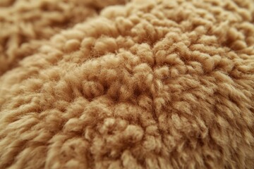 Poster - A mesmerizing close-up of soft, brown teddy bear fur, showcasing the intricate details of the fibers and creating a warm, inviting, and comforting texture that evokes nostalgia.
