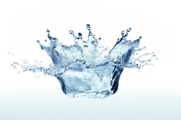 Wall Mural - crown water liquid splash transparent white background refreshment splattered.