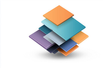 Wall Mural - Colorful stacked squares representing design, creativity, and modern aesthetics in a digital format
