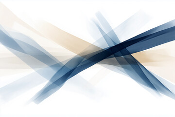 Wall Mural - Artistic abstract design featuring flowing blue and beige lines against light background