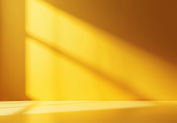 Poster - Warm Yellow Background with Soft Shadows Creating a Bright and Inviting Atmosphere for Creative Use in Photography and Design Projects