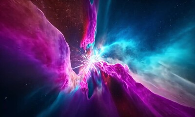 Wall Mural - vibrant fireworks explosions and sparkling light trails against deep cosmic sky in realistic display