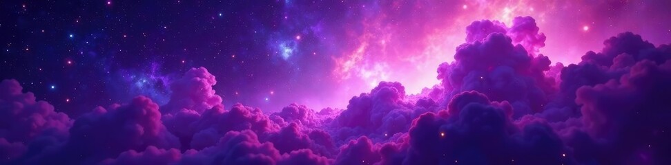 swirling purple gas clouds in nebula background, cosmic dust and stars, cosmic dust, stars, galaxy