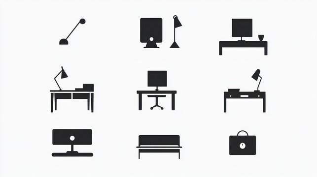 Office Furniture Icons Collection
