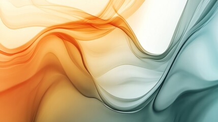 Canvas Print - Abstract flowing fabric, orange and teal colors