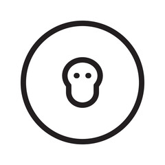 Wall Mural - skull line icon enclosed within a circle. a minimalist and bold design suitable for warning signs, l