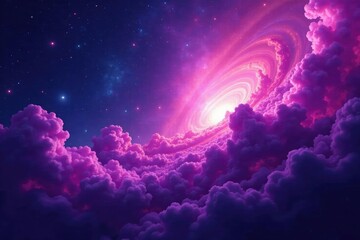 swirling purple gas clouds in nebula background, cosmic dust and stars, gas clouds, nebula