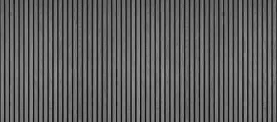 Poster - Wood background banner panorama long - Gray gray wooden acoustic panels wall texture , seamless pattern, vertical