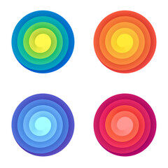 Wall Mural - set of colorful archimedean spiral symbols. abstract geometric graphic elements.