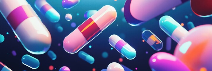 Poster - Creative graphic layouts for advertising in the pharmaceutical and healthcare sector