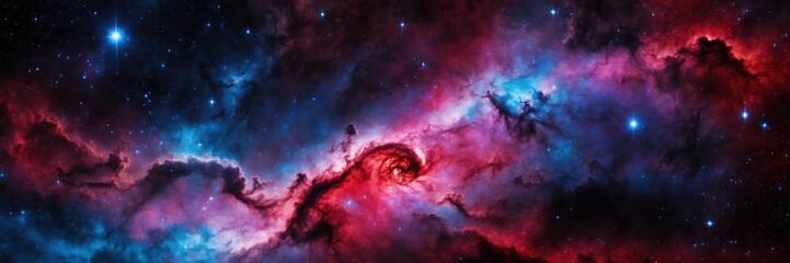 Wall Mural - vibrant cosmic nebula. celestial dance of colors and stars in deep space