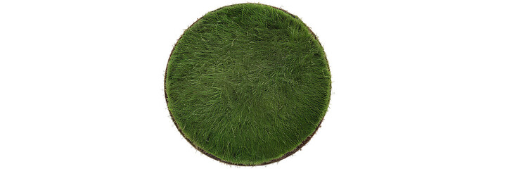circular patch of lush green grass isolated on transparent background png