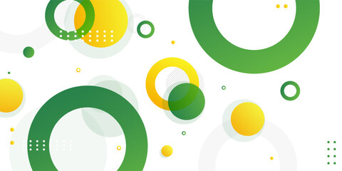 Wall Mural - green and yellow circle banner background. vector abstract graphic design banner pattern background 
