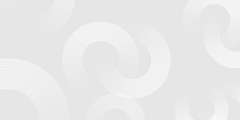 Wall Mural - grey abstract background with white circle lines. white abstract background. modern circle lines pat