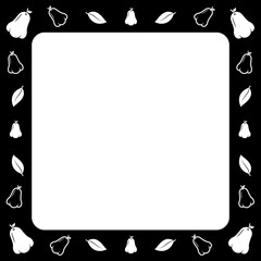 Wall Mural - black square frame with cute rose apple on surround