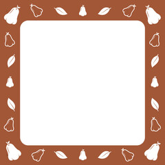 Wall Mural - brown square frame with cute rose apple on surround