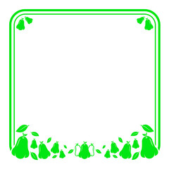 Wall Mural - green line square frame with rose apple