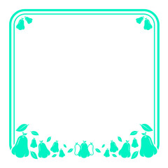 Wall Mural - green line square frame with rose apple