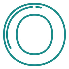 Poster - Circular Aqua Icon: An aqua-colored circle with a unique, minimalist design, perfect for various visual communication needs. 
