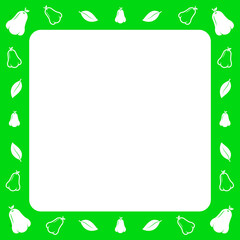 Wall Mural - green square frame with cute rose apple on surround