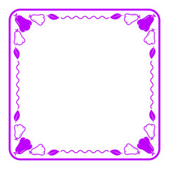 Wall Mural - purple line and line wave square frame with rose apple