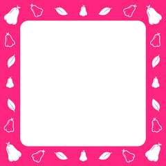 Wall Mural - pink square frame with cute rose apple on surround