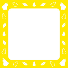 Wall Mural - yellow square frame with cute rose apple on surround