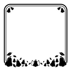 Wall Mural - black line square frame with rose apple