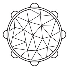 Poster - Geometric Harmony: The circular form of the tambourine hosts a captivating array of intricate geometric shapes, creating a mesmerizing visual experience.