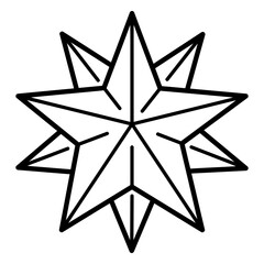Poster - Geometric Star Emblem: Clean, graphic rendering of an eight-pointed star, embodying a sense of precision, elegance, and timeless symbolism.