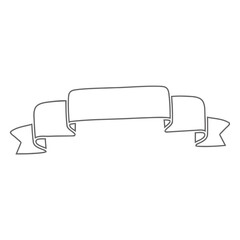Poster - Decorative Banner Outline: A simple, elegant outline of a banner, perfect for adding a touch of sophistication and style to any design.