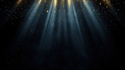 Poster - ethereal light rays with shimmering dust particles dancing in the air, creating a mystical atmospher