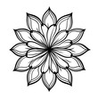 © game38green - Beautiful Flower Line Art Illustration PNG | Hand-Drawn Floral Design