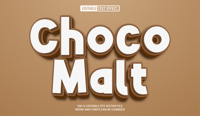 Poster - Editable 3d text style effect - Choco Malt text effect Template