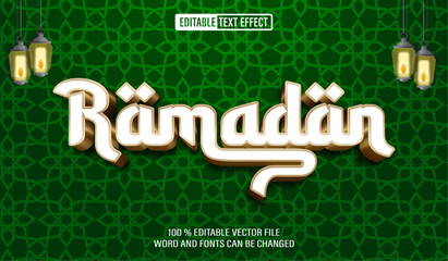 Poster - Editable 3d text style effect - Ramadan text effect Template