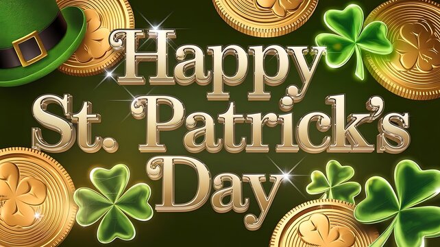 Happy St. Patrick’s Day Realistic Clover Leaves Background – Perfect for Digital & Print Designs