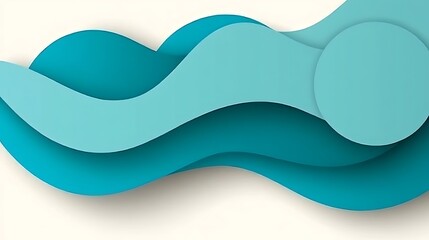 Poster - Serene Gradient Blue Layers with a Circle Design Abstract Visual Presentation Tranquil Artistic View