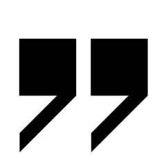 Poster - The square quotes are black on a white background.