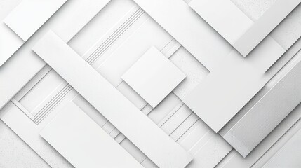 Poster - Minimalist white wall with geometric square patterns creating a clean and modern aesthetic for various design uses