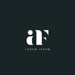 Fototapete - Minimal creative initial based AF logo and FA logo. Letter AF FA creative elegant monogram